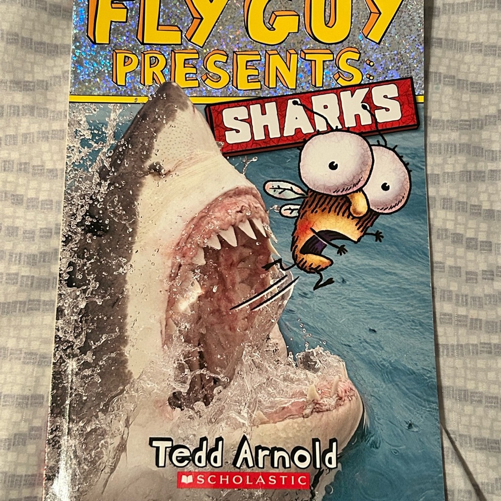Scholastic Fly Guy Presents Sharks - Silver and Red Cover